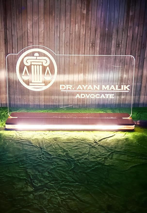 Name Plate for Doctor, Advocate, or Promotion Gift, Acrylic Sign