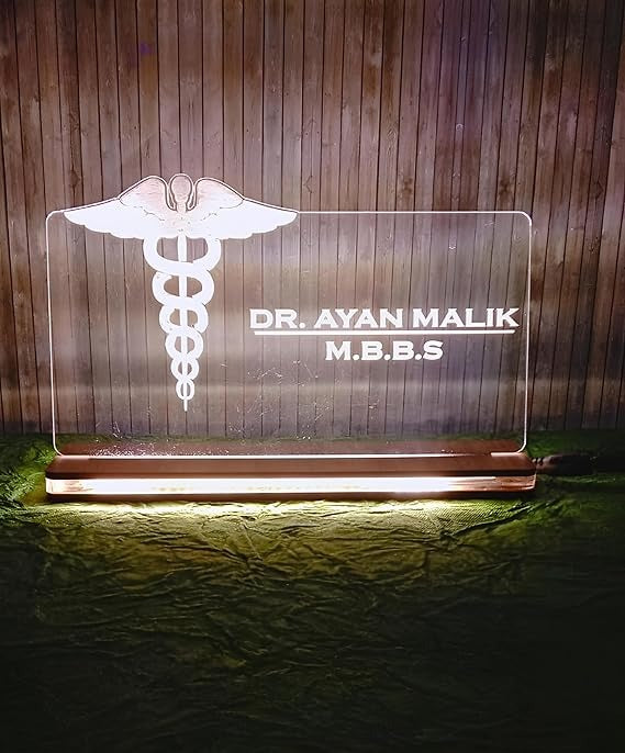 Name Plate for Doctor, Advocate, or Promotion Gift, Acrylic Sign
